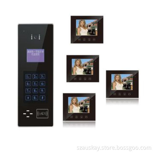 Video door phone for multiple family, outdoor camera and 7-inch TFT indoor monitor, high resolution